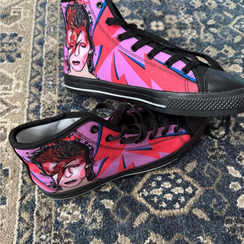 Converse Red and Black Graphic High-Top Sneakers